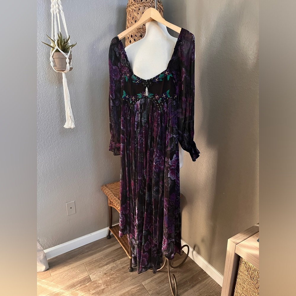 ▪️Free People Timeless Tapestry Embellished Babydoll Maxi Dress - Picture 7 of 14